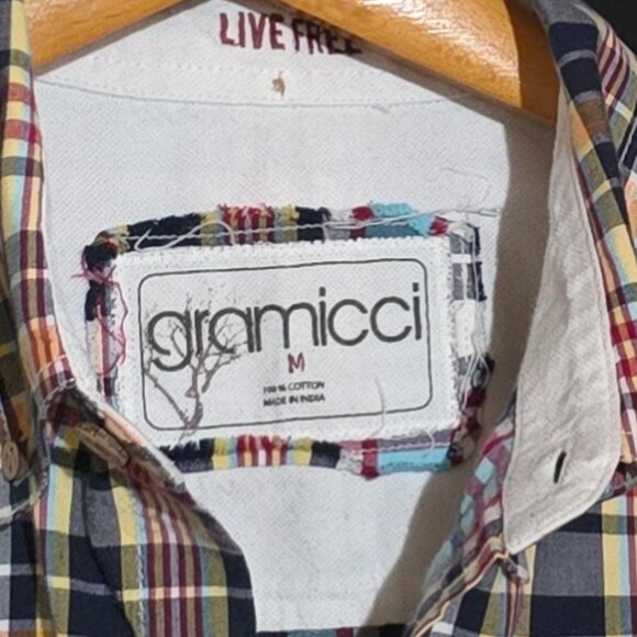 Gramicci Men's 100% Cotton Wood Buttons SS BF Shirt - Multi Plaid - Sz M* - Picture 3 of 5